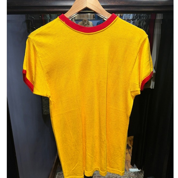 1950s–60s USMC Durene Cotton Ringer Tee & Cap Set Marine Corps Yellow Red Large - Picture 6 of 6